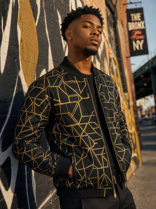 4QN All-Over Bomber Jacket