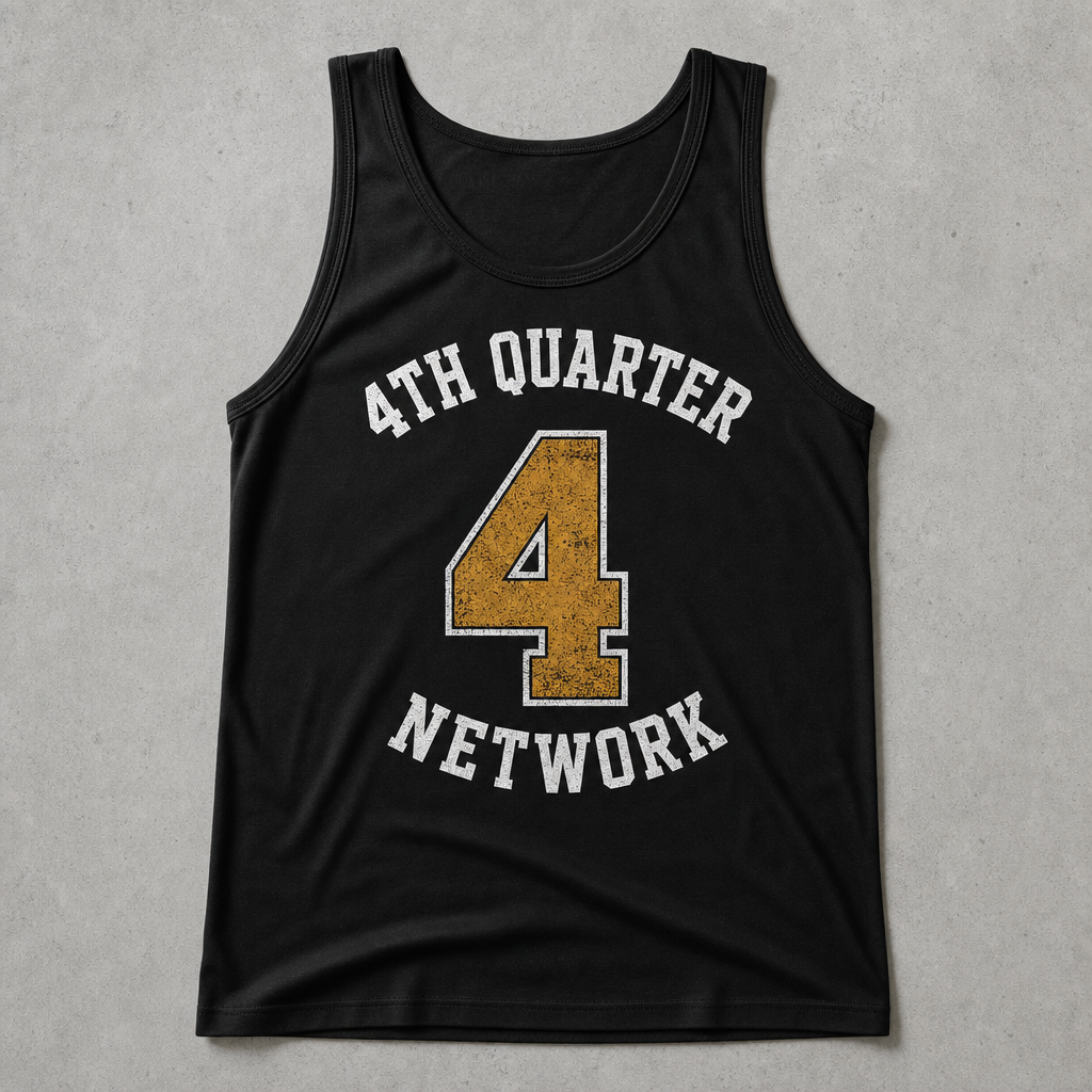 4th Quarter Network 4QN Varsity Tank Top Black - Official Merch