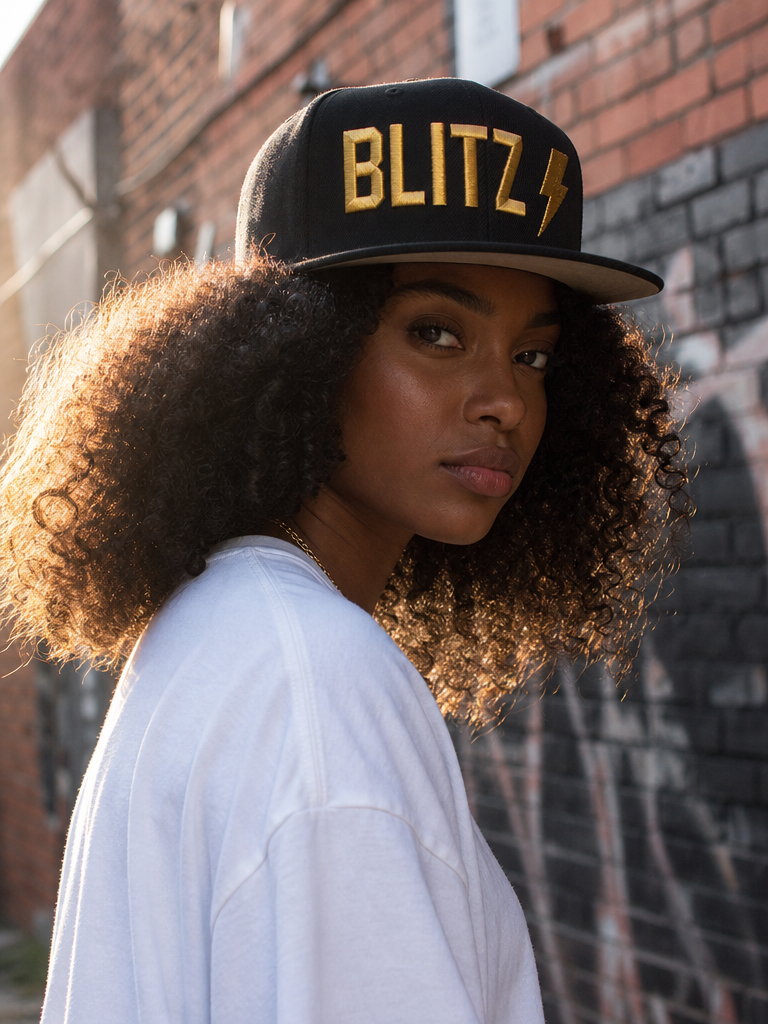 BLITZ ⚡ Snapback — Black / Gold — lifestyle 1