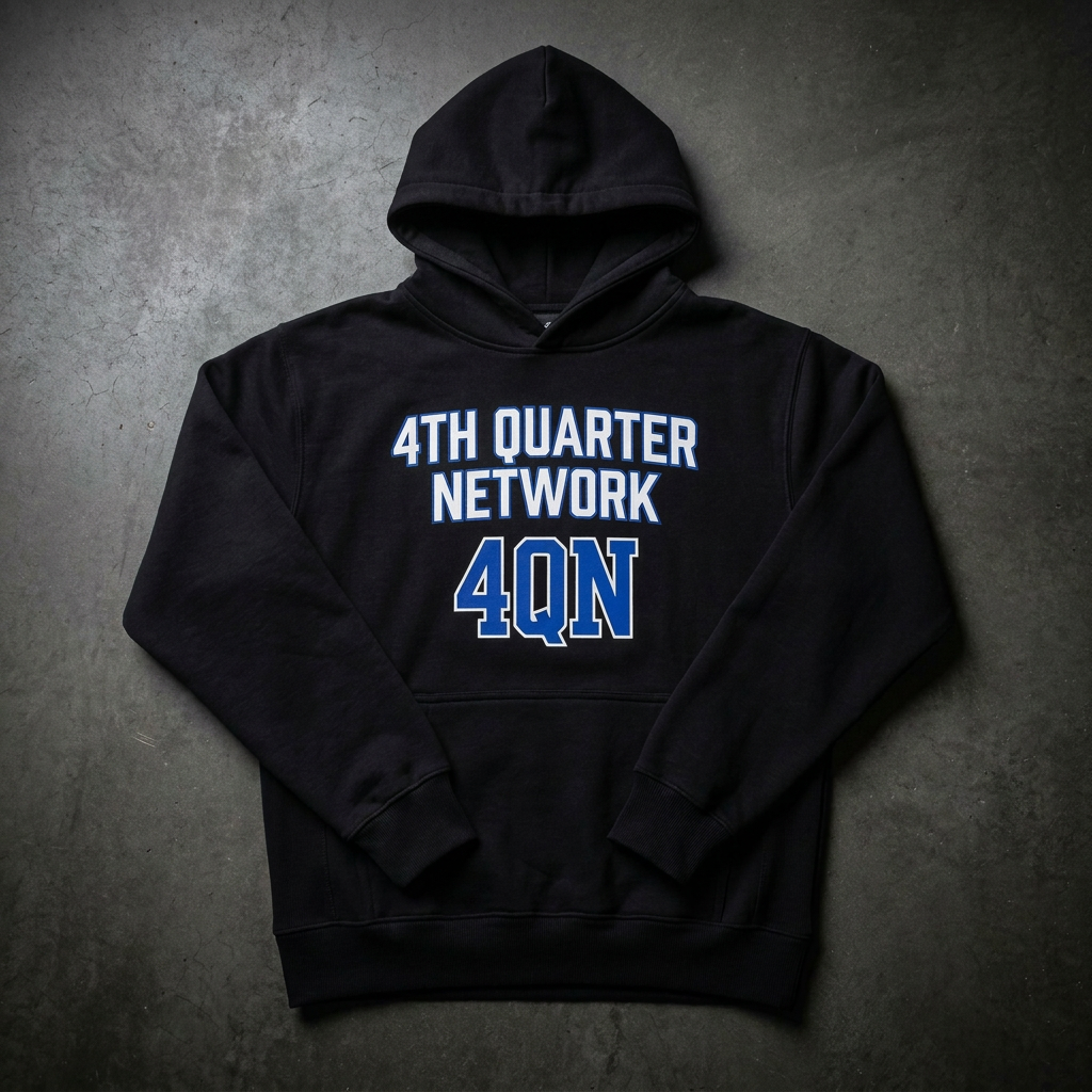 4th Quarter Network Hoodie — Black — product flat
