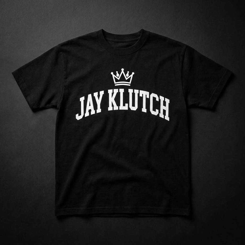 Jay Klutch Crown Tee — Black — product flat