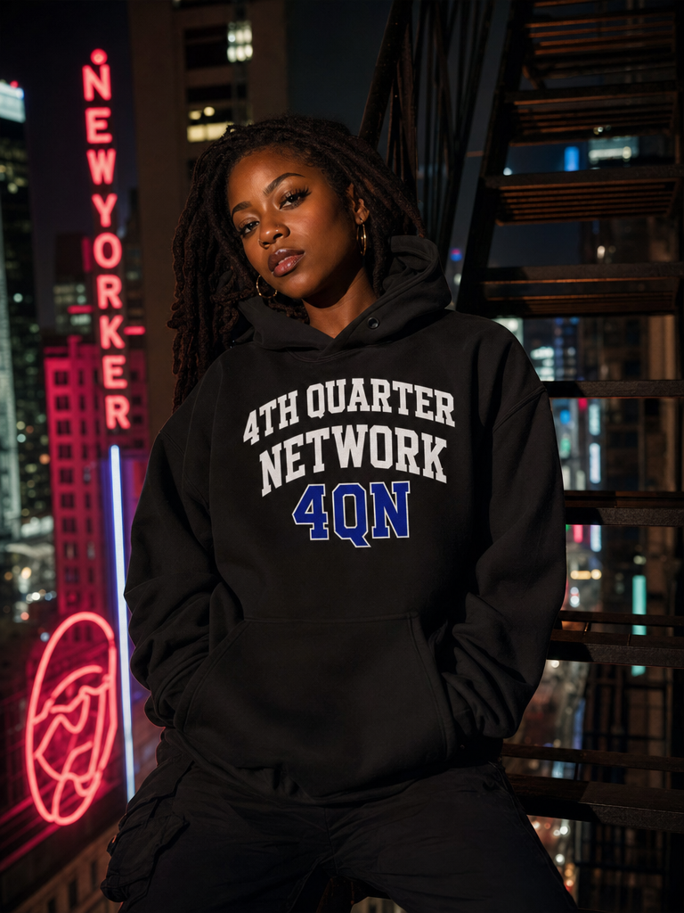 4th Quarter Network Hoodie — Black — lifestyle 2