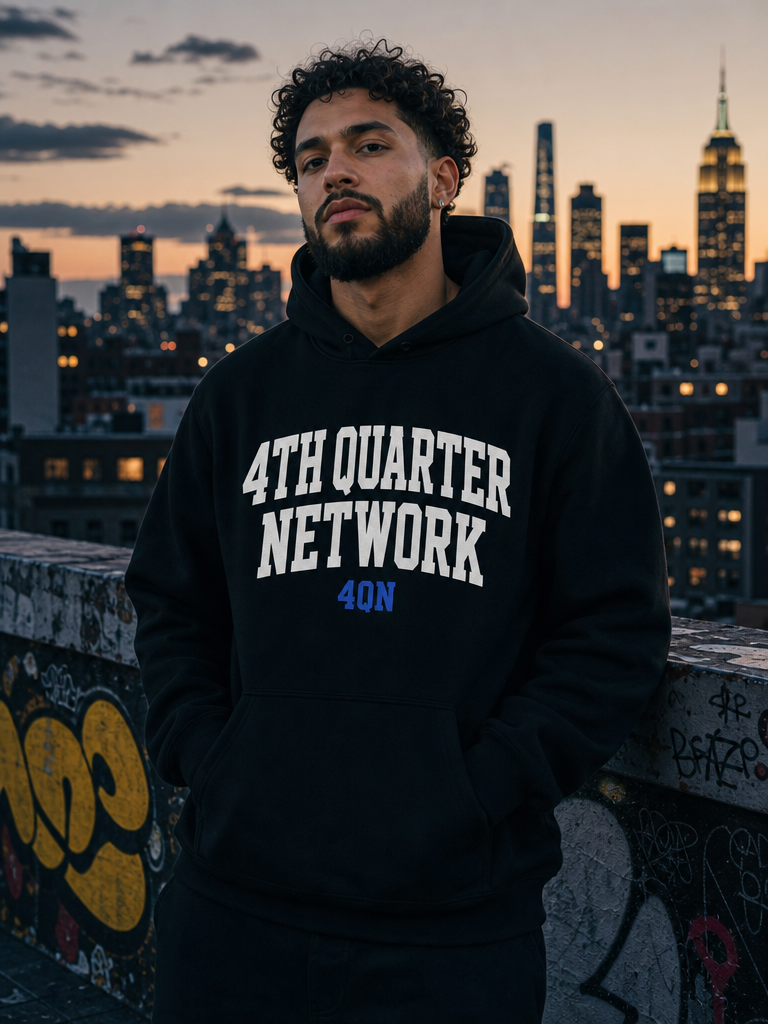 4th Quarter Network Hoodie — Black — lifestyle 1