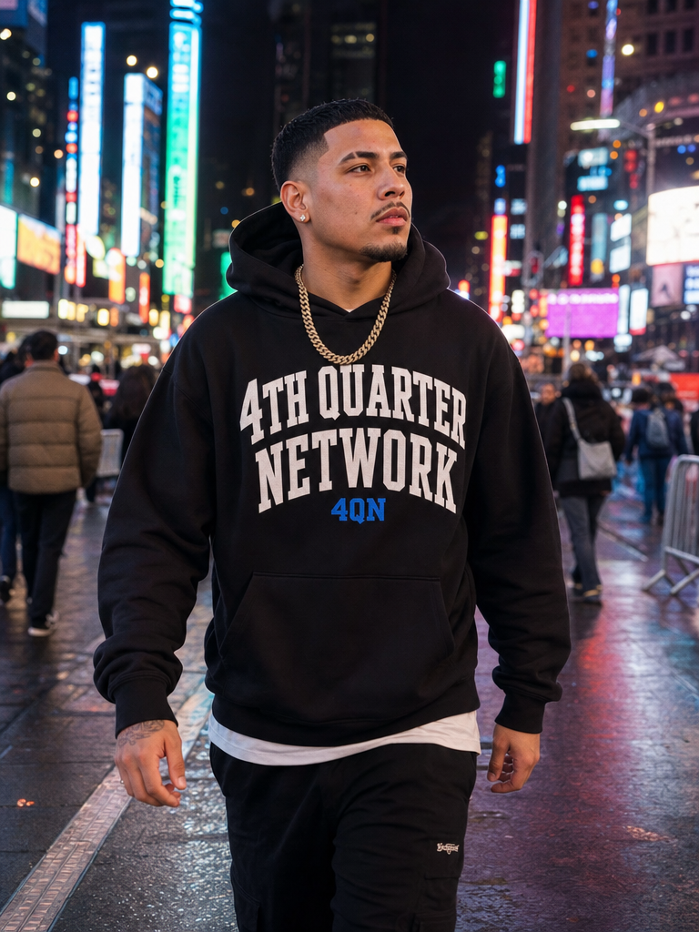 4th Quarter Network Hoodie — Black — lifestyle 3