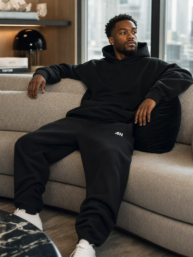 4QN Fleece Sweatpants — Men's Black
