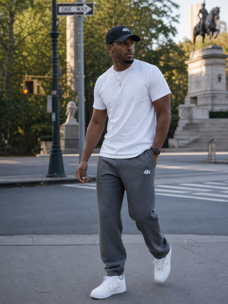 4QN Fleece Sweatpants — Men's Grey