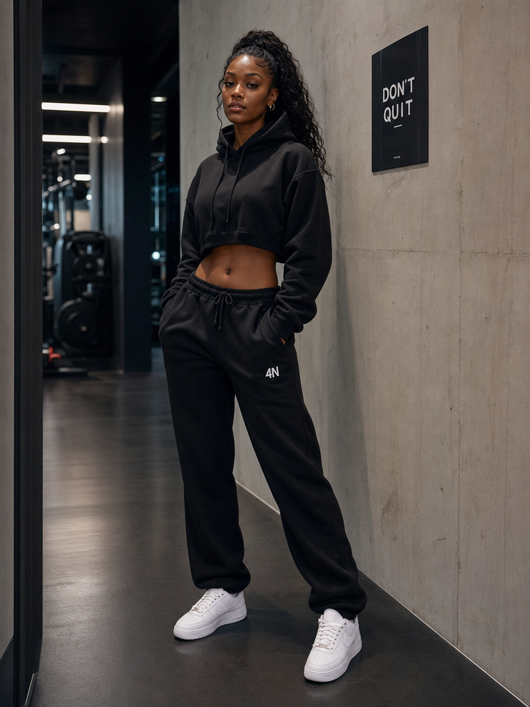 4QN Fleece Sweatpants — Women's Black