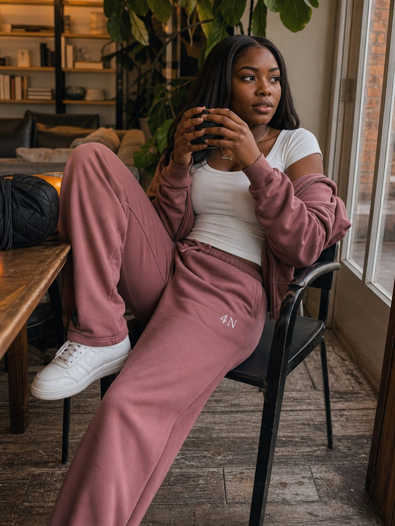 4QN Fleece Sweatpants — Women's Mauve